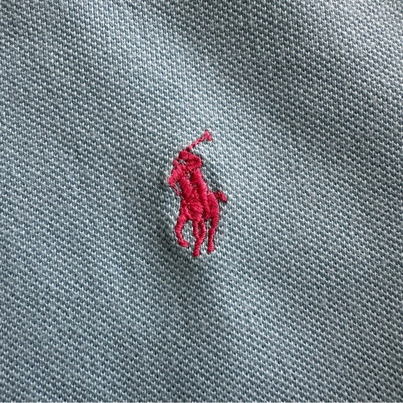 Polo Ralph Lauren Light Blue Pink Pony Short Sleeve Shirt - Picture 4 of 5